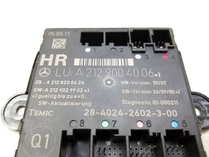 10-16 Mercedes W212 E350 E500 Door Control Module Rear Passenger Side Right OEM