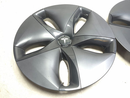 2019 Tesla Model 3 Aero Wheel Rim Hub Cap 18" Pair OEM