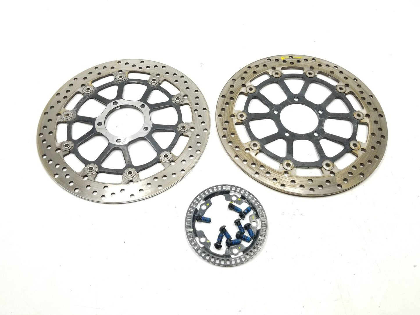 15 - 18 Ducati Monster 821 Front Brake Rotor Disc Left & Right W/ ABS Ring OEM