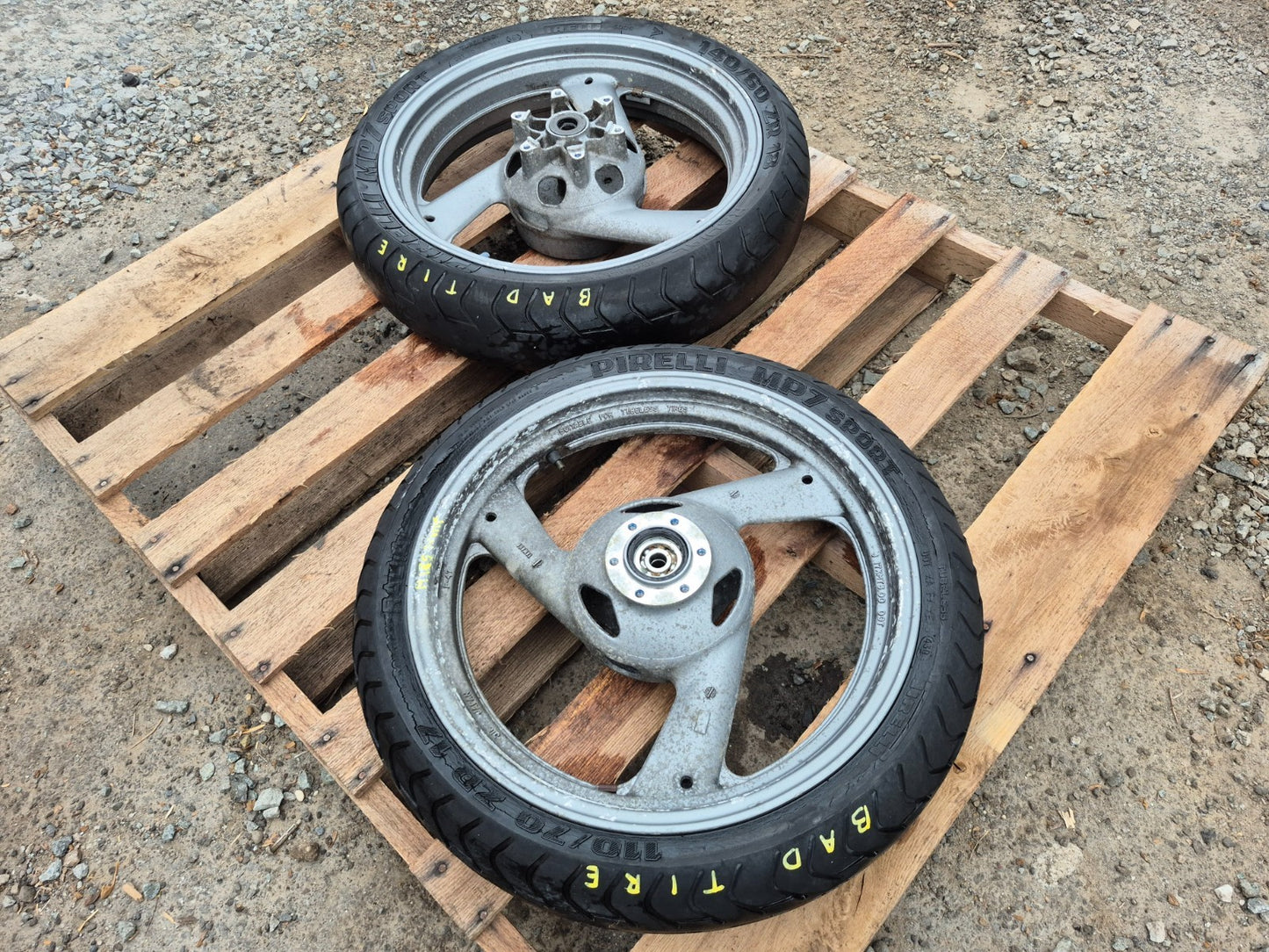 1991 Yamaha Fzr600r Front & Rear Wheel Rim OEM