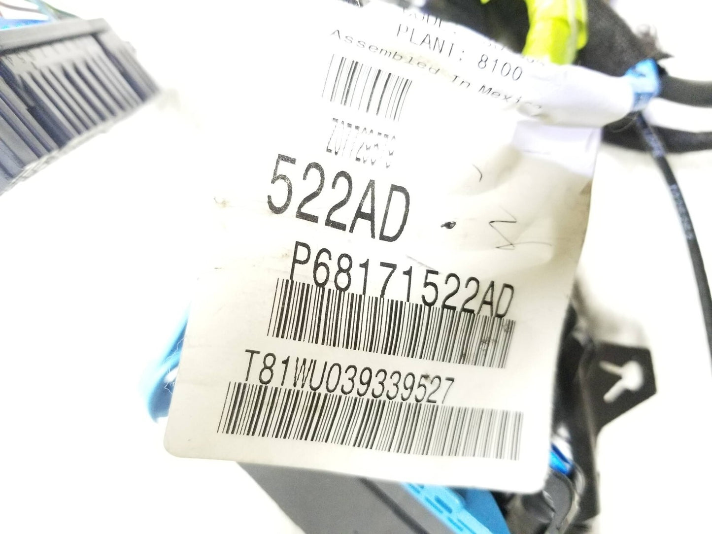 13 14 15 16 Dodge Dart 1.4l Mt Interior Wire Wiring Harness OEM 52k  68171522ad