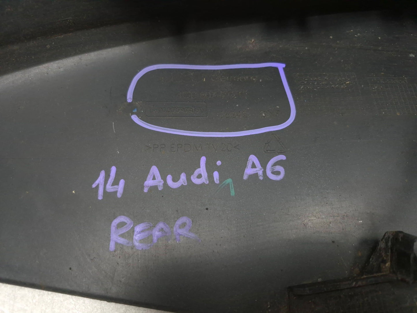 2014 Audi A6 Prestige Rear Bumper Lower Valance Panel OEM