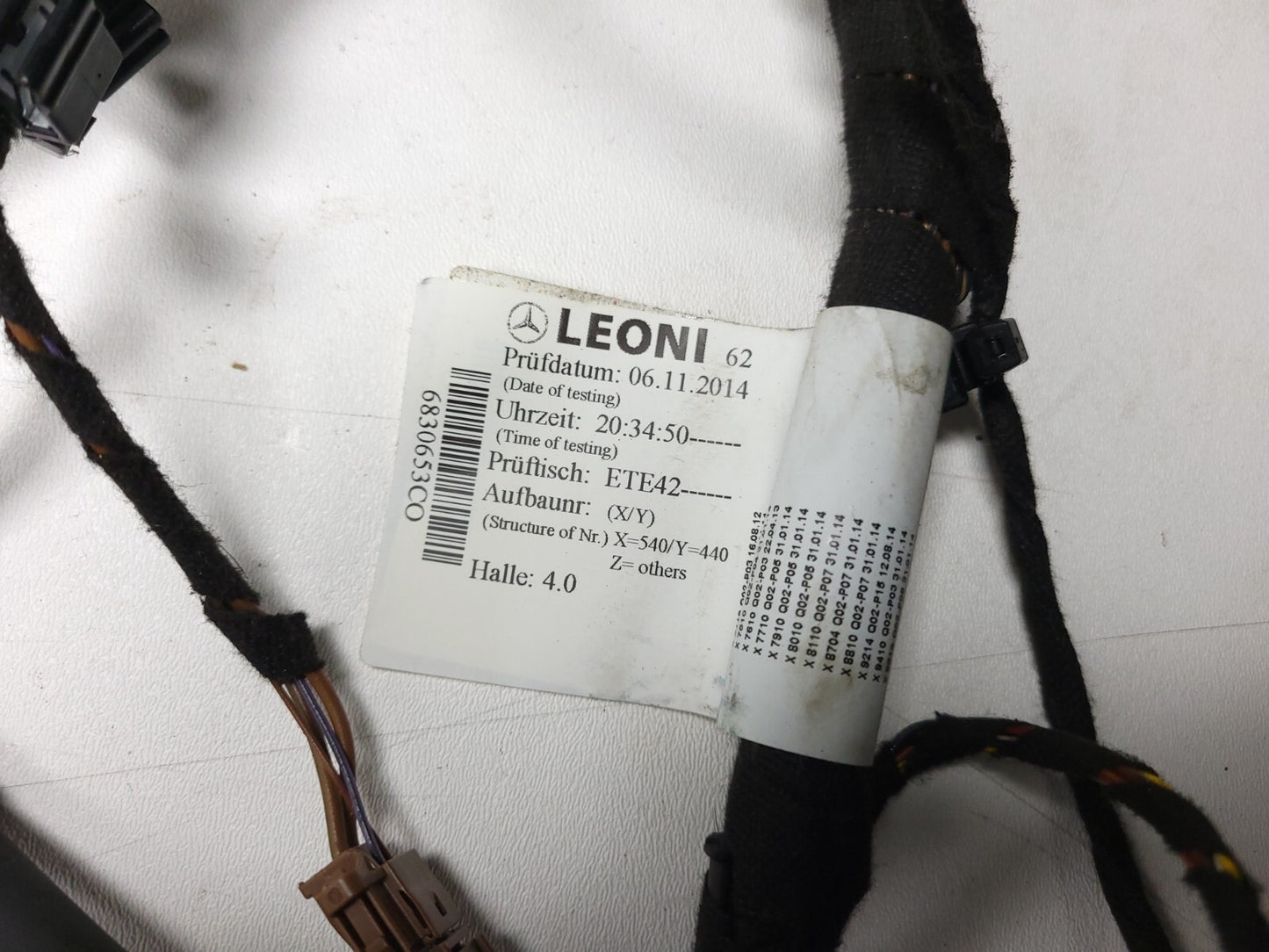 2015 Mercedes C300 W205 Dashboard Dash Wire Harness OEM