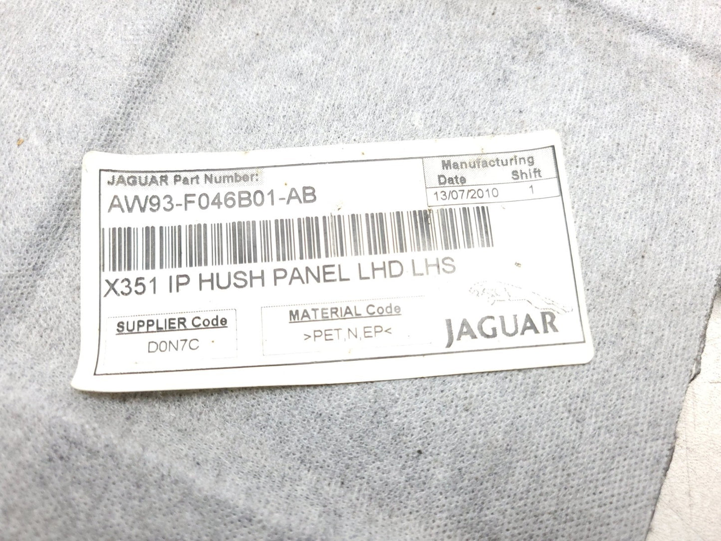 2010 - 2015 Jaguar XJ Dash Hush Panel Cover Trim OEM