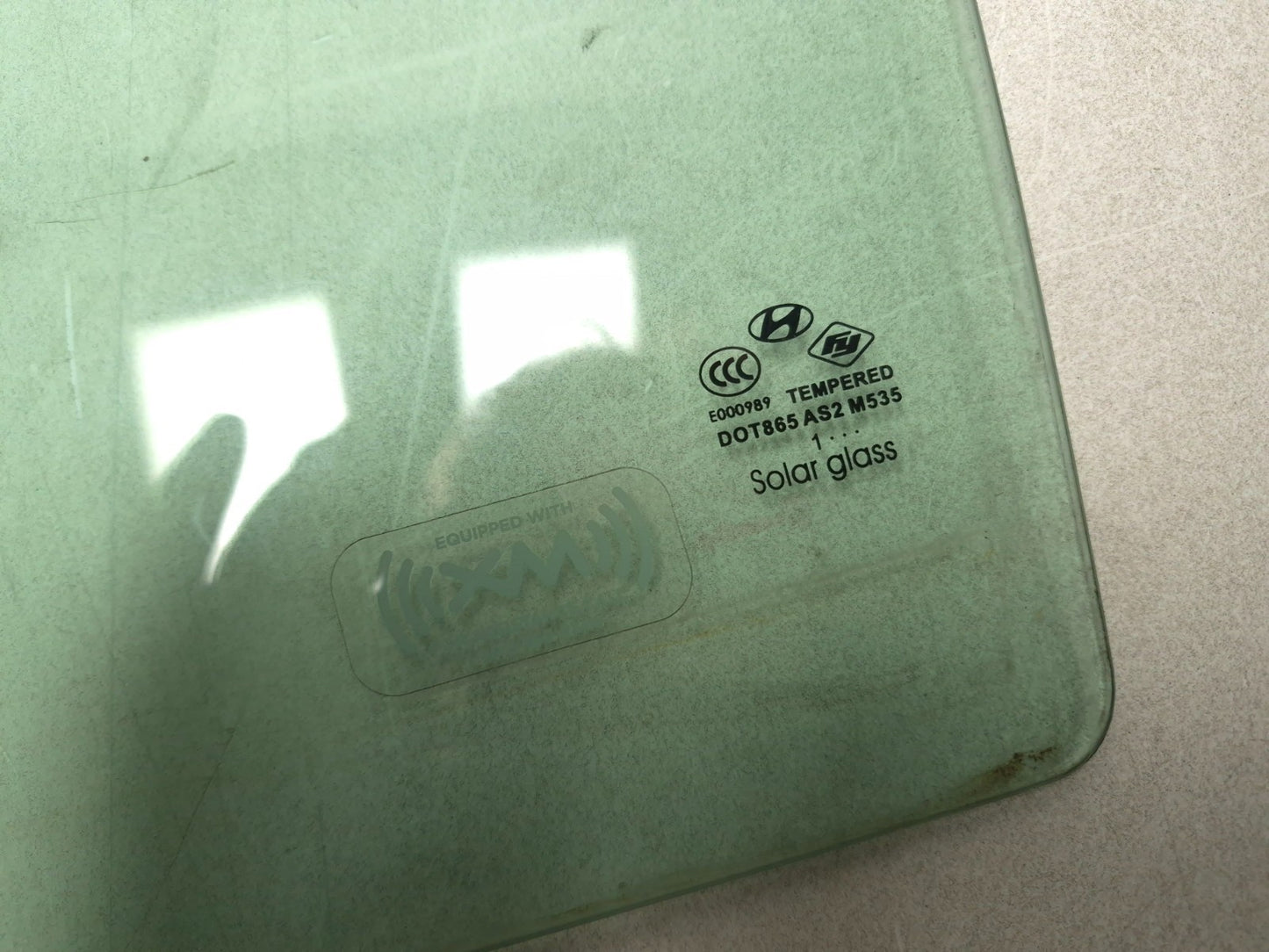2012 Hyundai Sonata Rear Driver Door Window Glass OEM