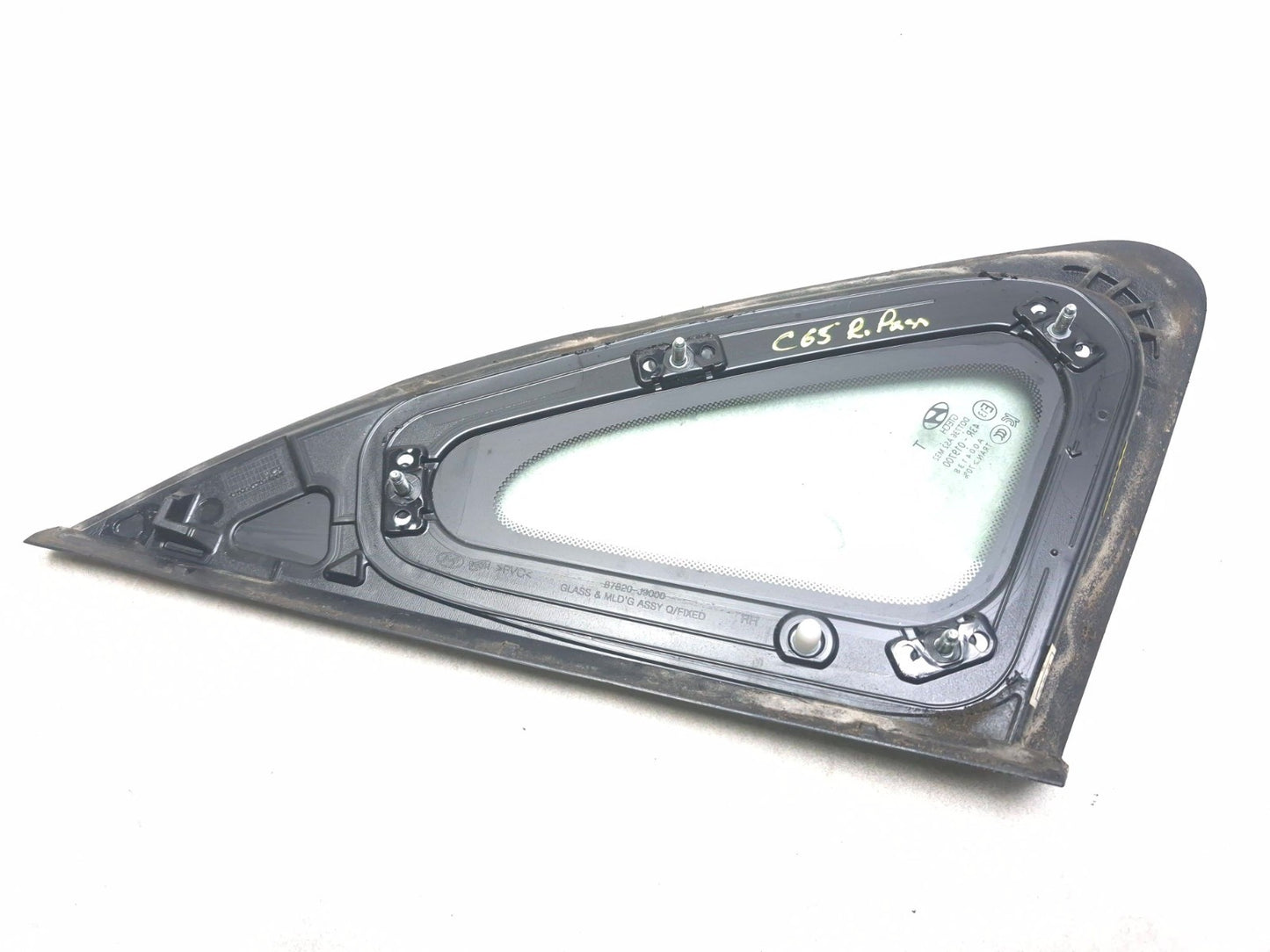 2019 Hyundai Kona Rear Quarter  Window Glass Right Passenger Side OEM