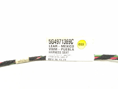 2015 Volkswagen Golf Front Passenger Seat Motor Wire Harness 5g4971369c OEM