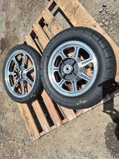 1991 Kawasaki Vulcan 500 En500 Wheel Rim & Tire Front & Rear *straight* OEM