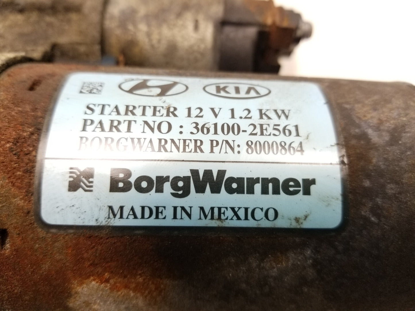 2018 Kia Forte Starter Motor OEM