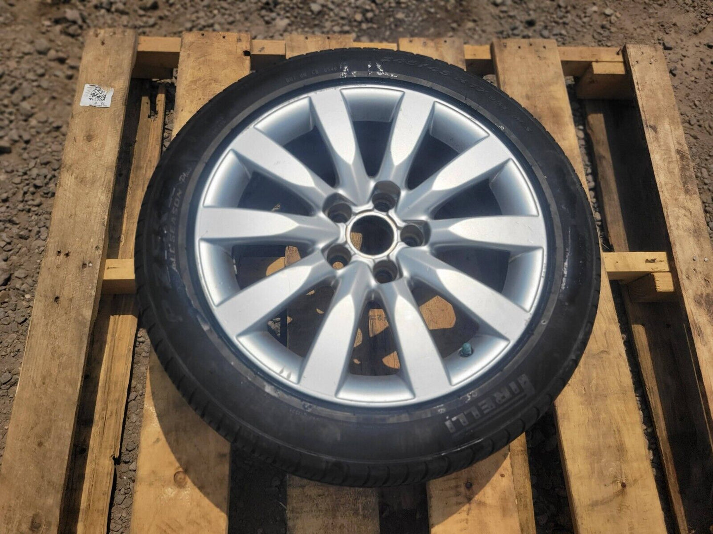 06-09 Audi A4 Wheel Rim W/ Tire Pirelli P Zero 245/45r17 Pair Two OEM