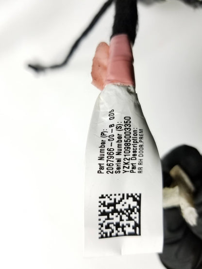 2021 Tesla Model 3 Door Wire Harness Rear Passenger Side Right OEM
