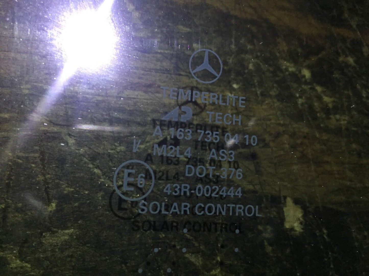 98 99 00 01 Mercedes W163 Rear Right Passenger Side Window Glass Tinted OEM D34