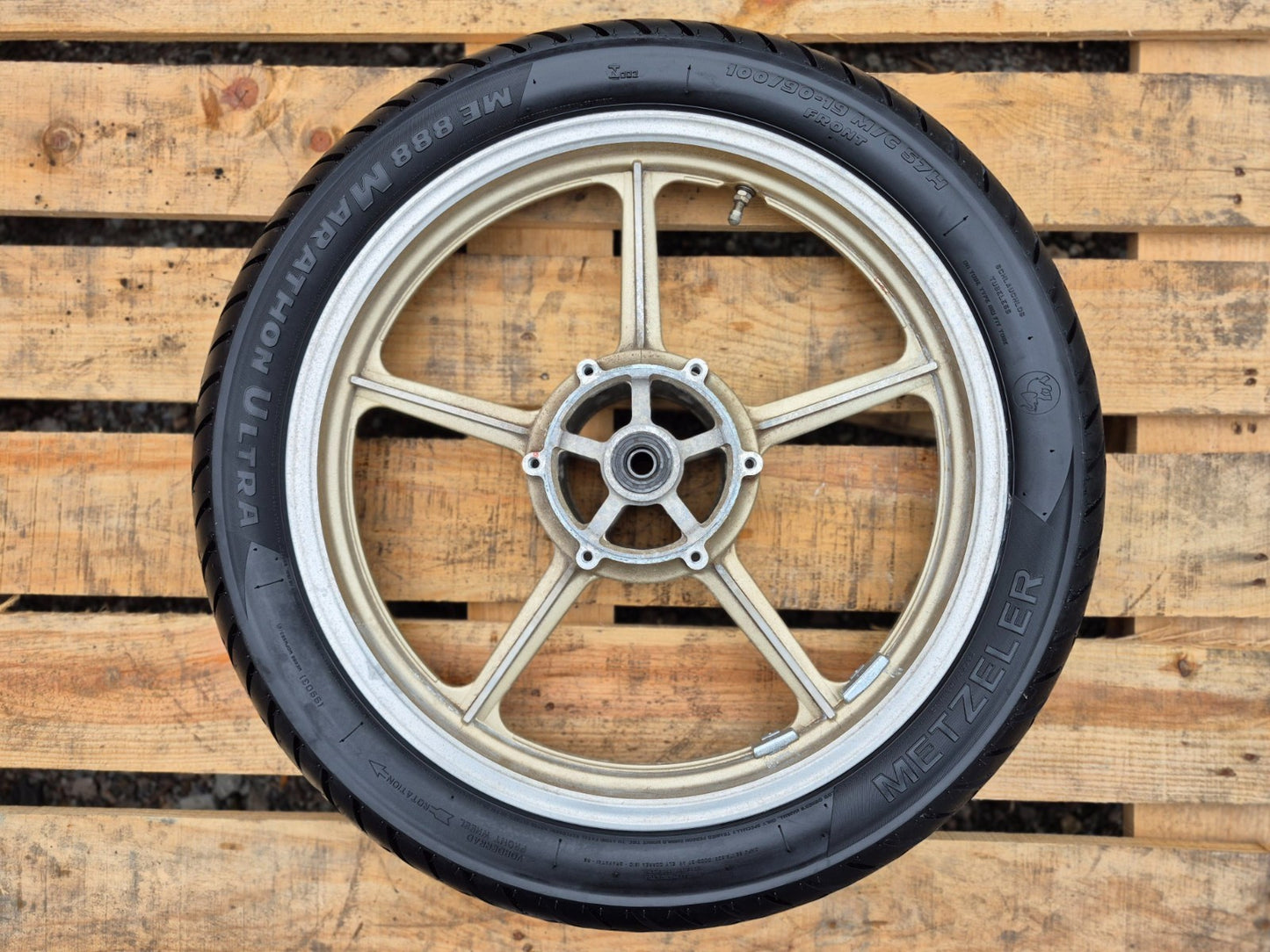 1996 Yamaha Virago Xv750 Rear & Front Wheel W/ Tire Pair 15" 19" OEM