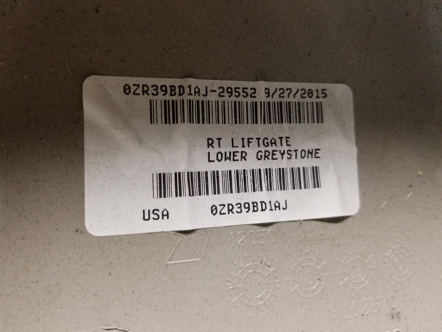 2011 - 2020 Dodge Grand Caravan Trunk Lid Tailgate Trim Panel OEM