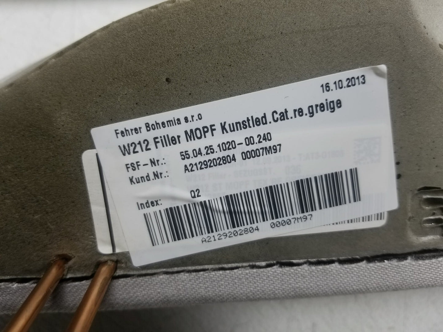 2014 Mercedes E350 Rear Seat Bolster Cushion 2pcs OEM