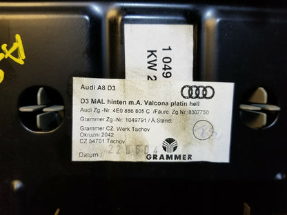2005 Audi A8 Rear Seat Armrest W/ Cup Holder OEM