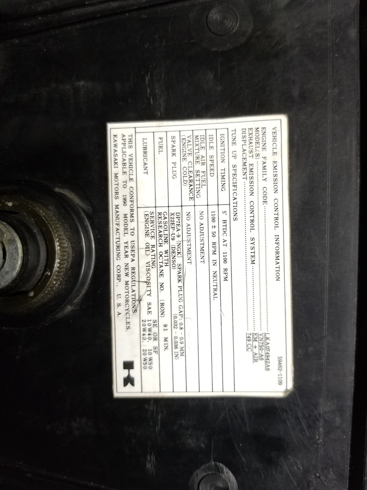 1990 Kawasaki Vn750 Vulcan Ignition Lock Set & Fuel Cap 4 Pcs OEM