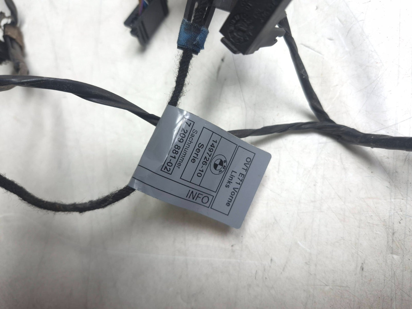 2008 BMW X6 E71 Front Left Driver Door Wire Harness OEM
