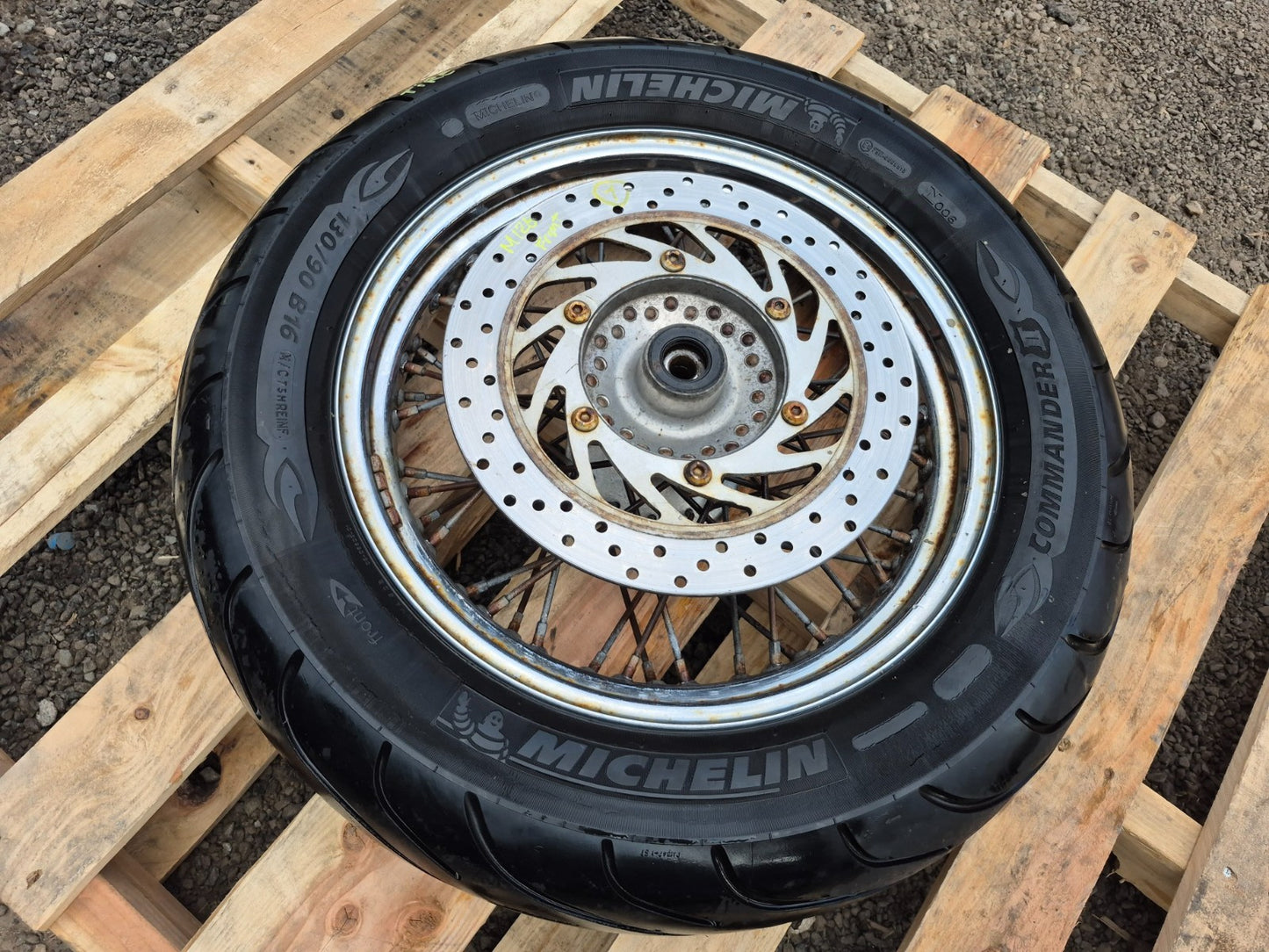 1999 Yamaha Xvs650 Front Wheel Rim W/ Tire 130/90 R16 OEM