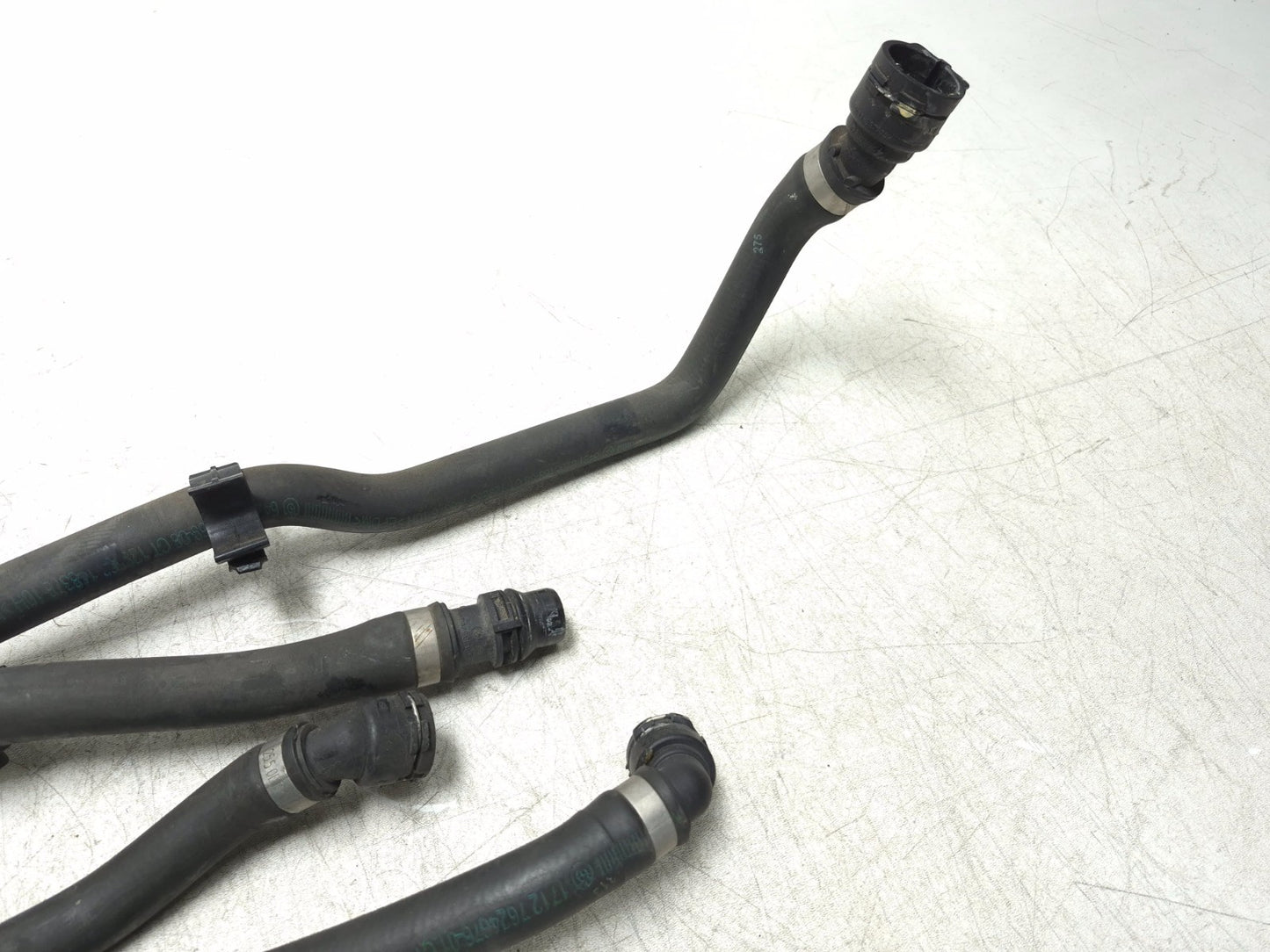 2013 BMW 328i F30 Engine Coolant Hose Pipe Line 4pcs OEM