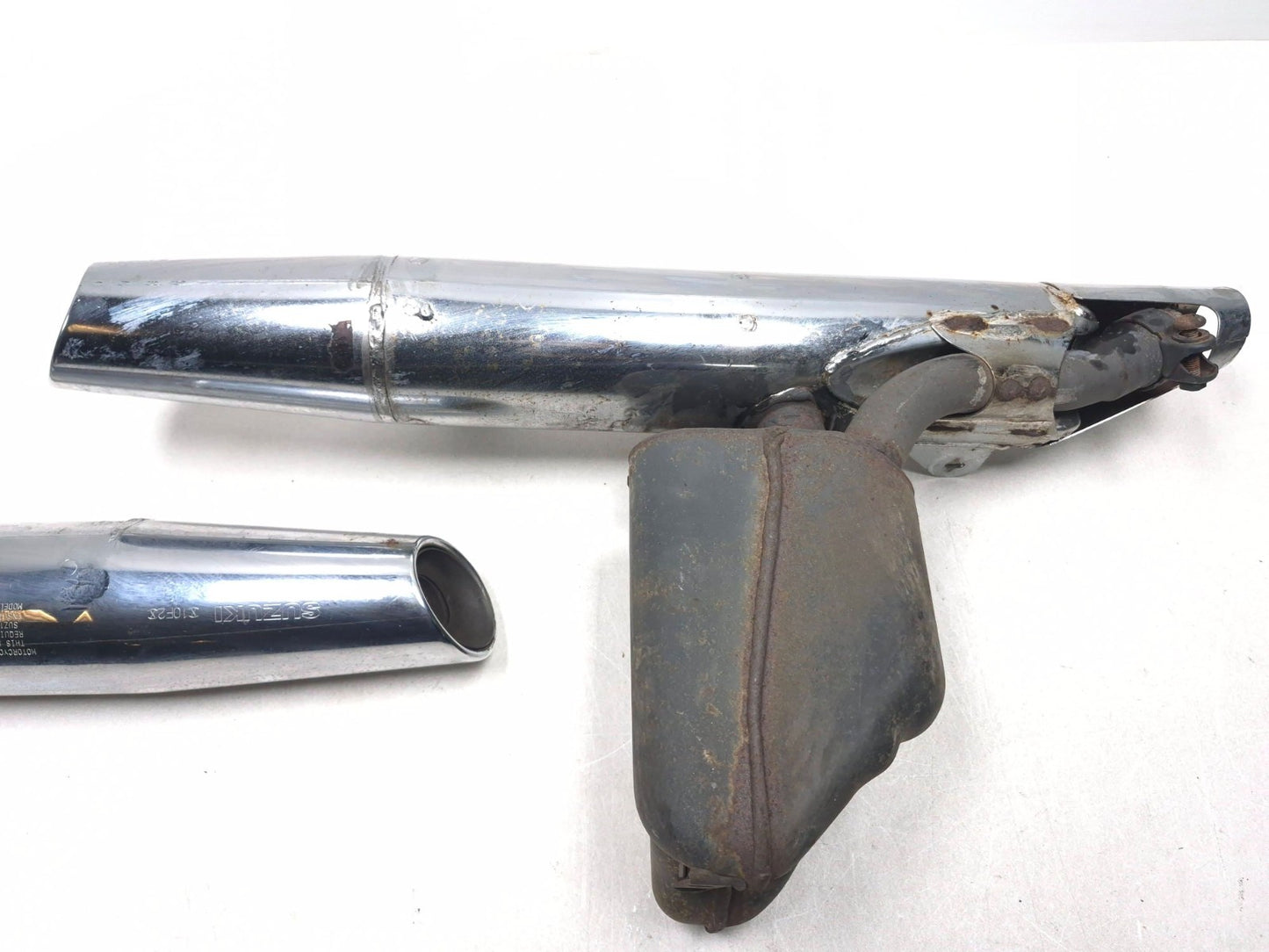 1999 Suzuki Intruder 1500 Right Lower Muffler & Left Upper Muffler Pair OEM