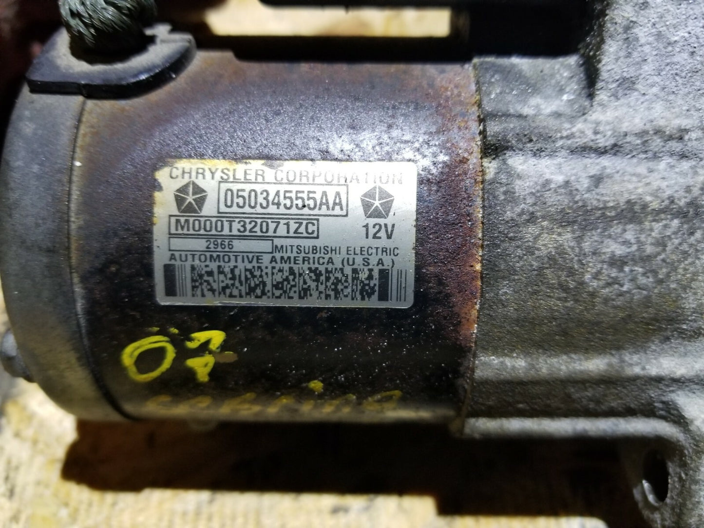 07 08 09 10 Chrysler Sebring 2.4l Starter Motor OEM
