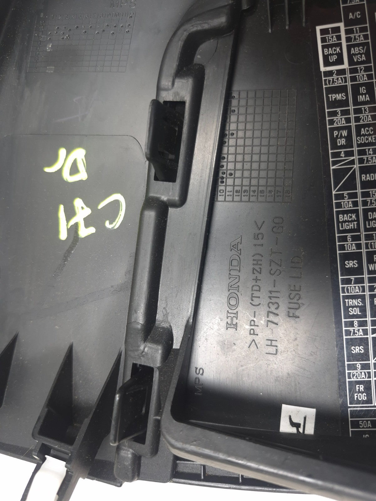 2012 Honda Cr-z Fuse Lid Box Dash Cover Trim OEM