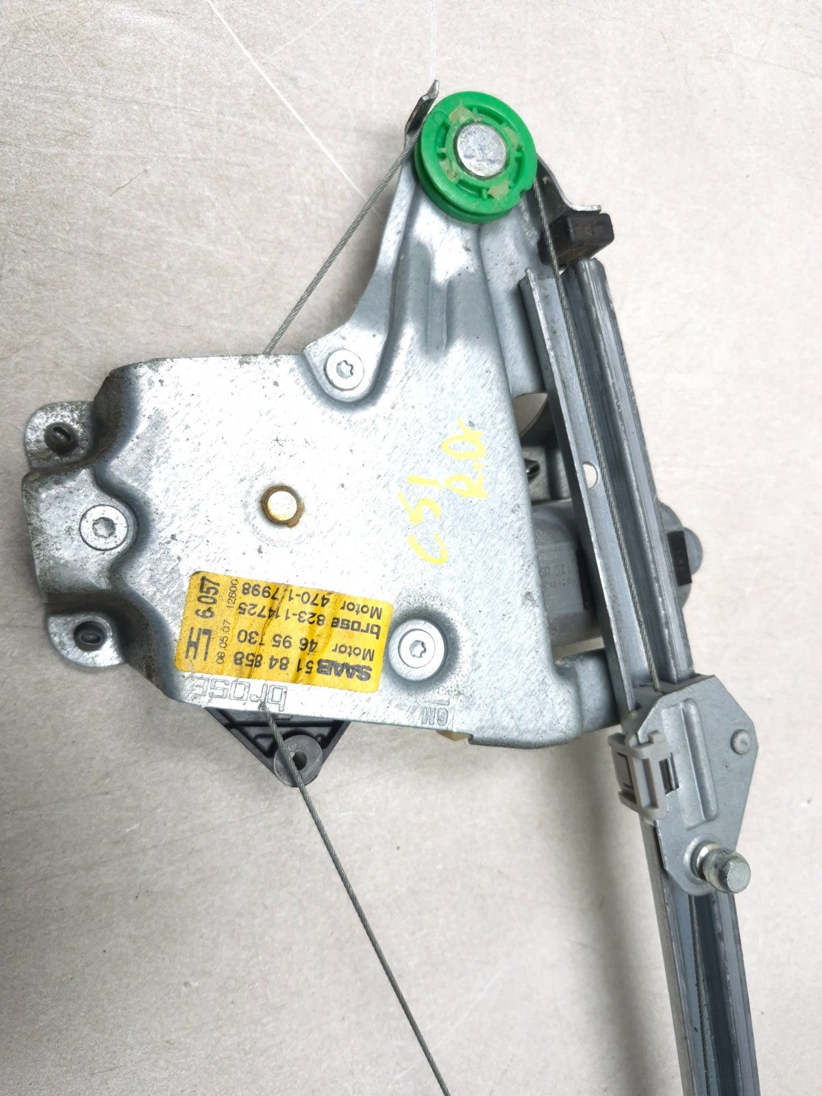 2007 Saab Rear Driver Door Power Window Regulator W/ Motor OEM