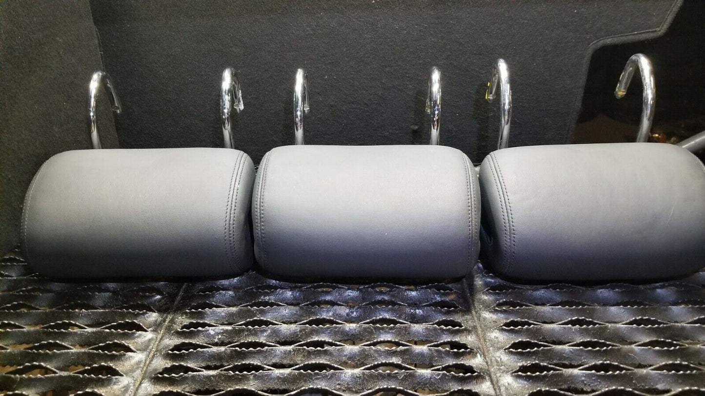 03-06 Mercedes CL500 CL55 Amg W215 Rear Seat Headrest 3pcs Black Leather OEM