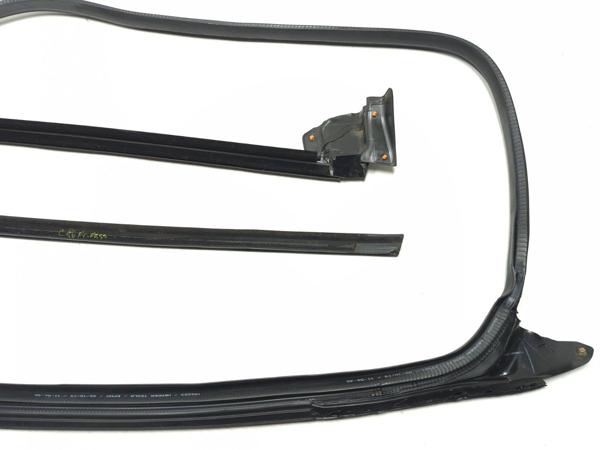 2020 Tesla Model 3 Front Door Seal & Belt Molding Passenger Side 3 Pcs OEM