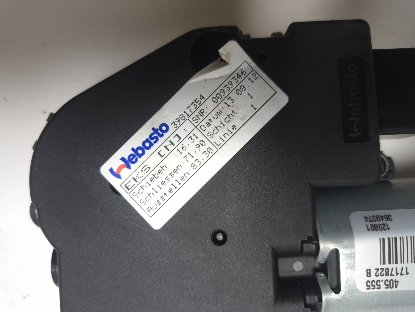 2013 Volvo S60 Sunroof Motor OEM