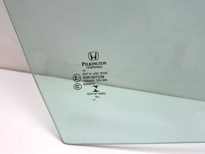 2017 Honda Civic Door Window Glass Front Passenger Side Right OEM