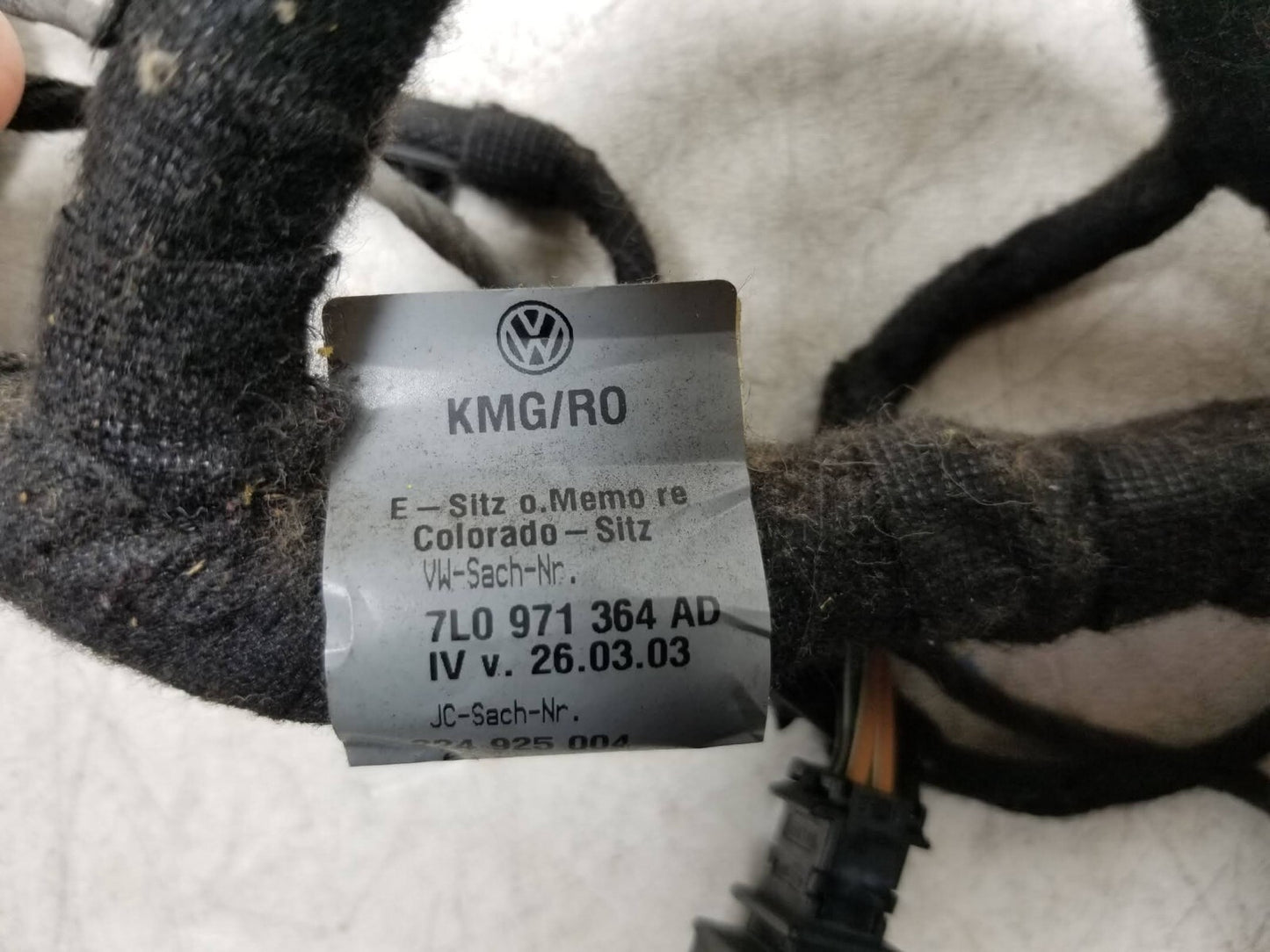 04-06 Porschee Cayenne Front Passenger Seat Wire Harness 7l0971364ad OEM