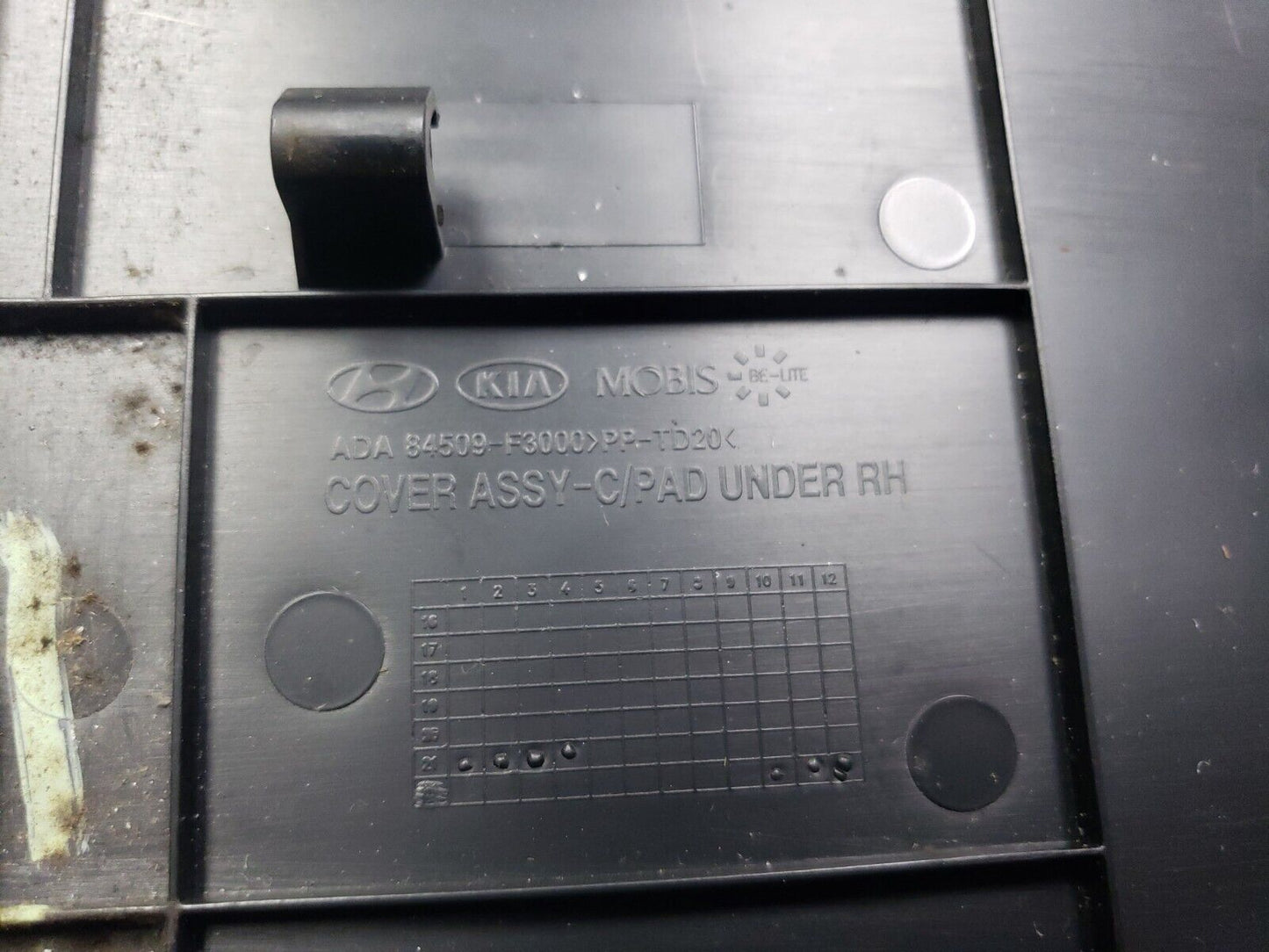 17-20 Hyundai Elantra Under Dash Cover Trim Panel Passenger Side Right OEM 22k