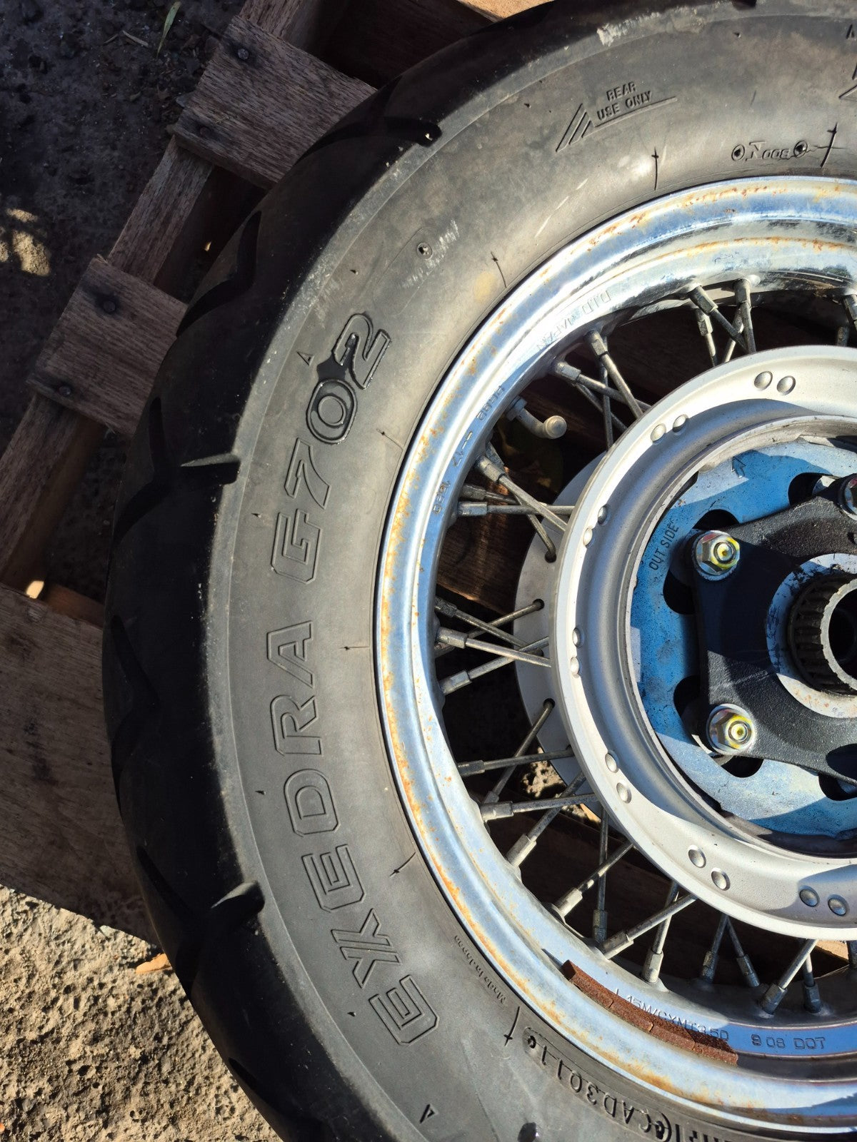 2009 Honda Shadow Vt750 Spirit Wheel Rim & Tire Front & Rear *straight* OEM