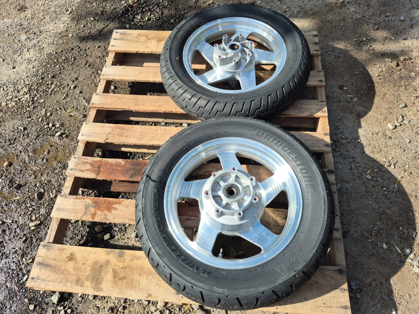 2001 Kawasaki Vulcan 1500 Vn1500 Wheel Rim & Tire Front & Rear *straight* OEM