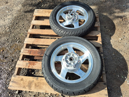 2001 Kawasaki Vulcan 1500 Vn1500 Wheel Rim & Tire Front & Rear *straight* OEM