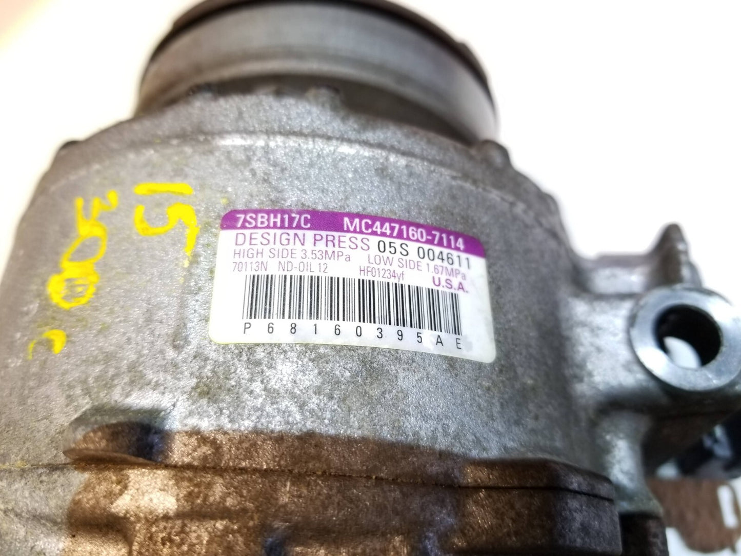 15-19 Chrysler 300 3.6l AC Compressor 68160395ae OEM *need Pulley*