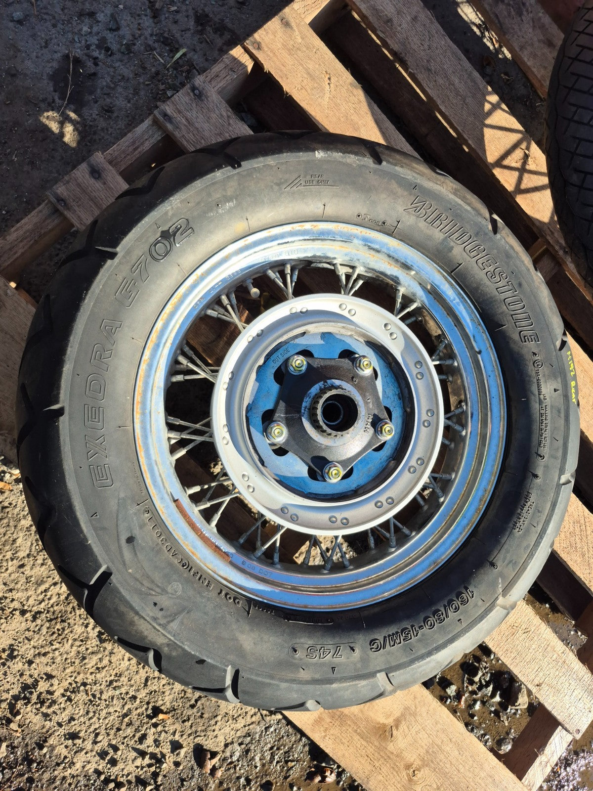 2009 Honda Shadow Vt750 Spirit Wheel Rim & Tire Front & Rear *straight* OEM