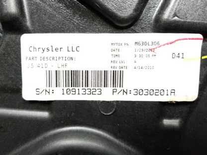 2013 Chrysler 200 Window Regulator Panel Front Driver Side Left OEM