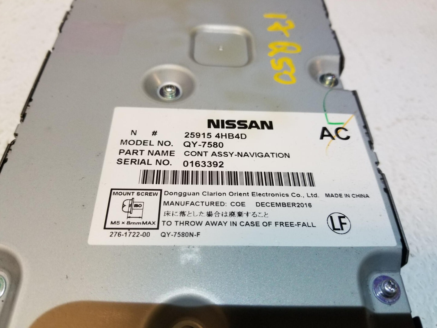 16 17 18 19 Infiniti Q50 Navigation Control Module 259154hb4d OEM