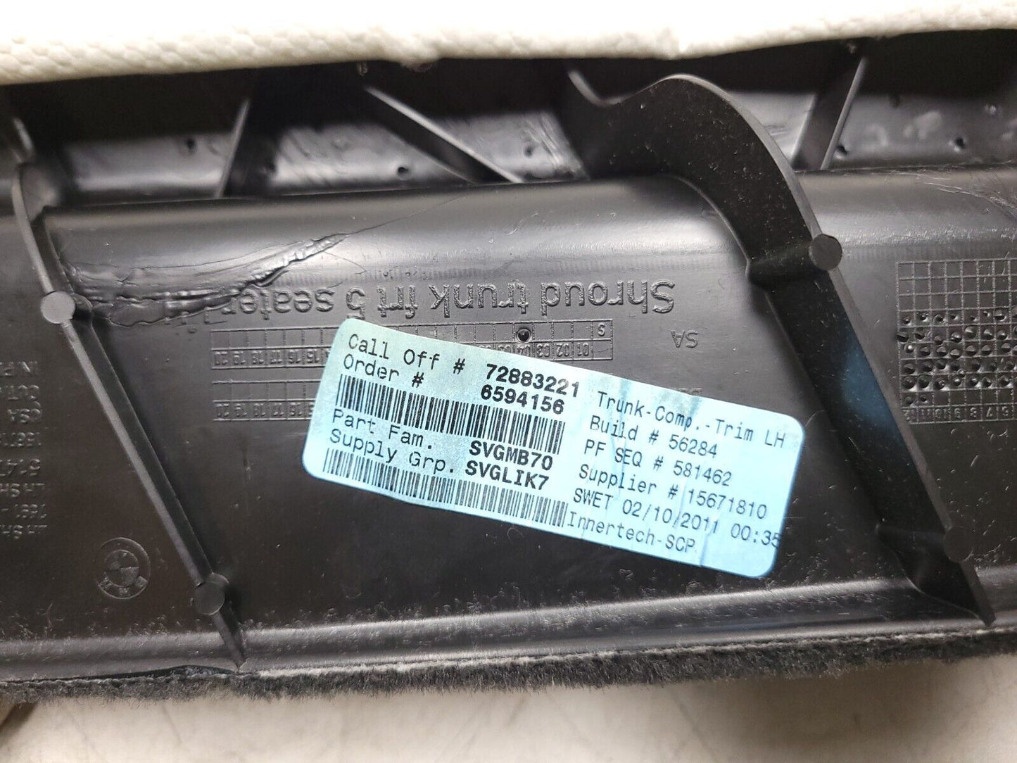 2007-2013 BMW X5 E70 Trunk Luggage Cargo Trim Panel Cover Left & Right 4pcs OEM