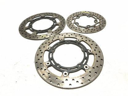 2004 Yamaha Fz6 S Brake Rotor Disc Rear & Front 3 Pcs OEM