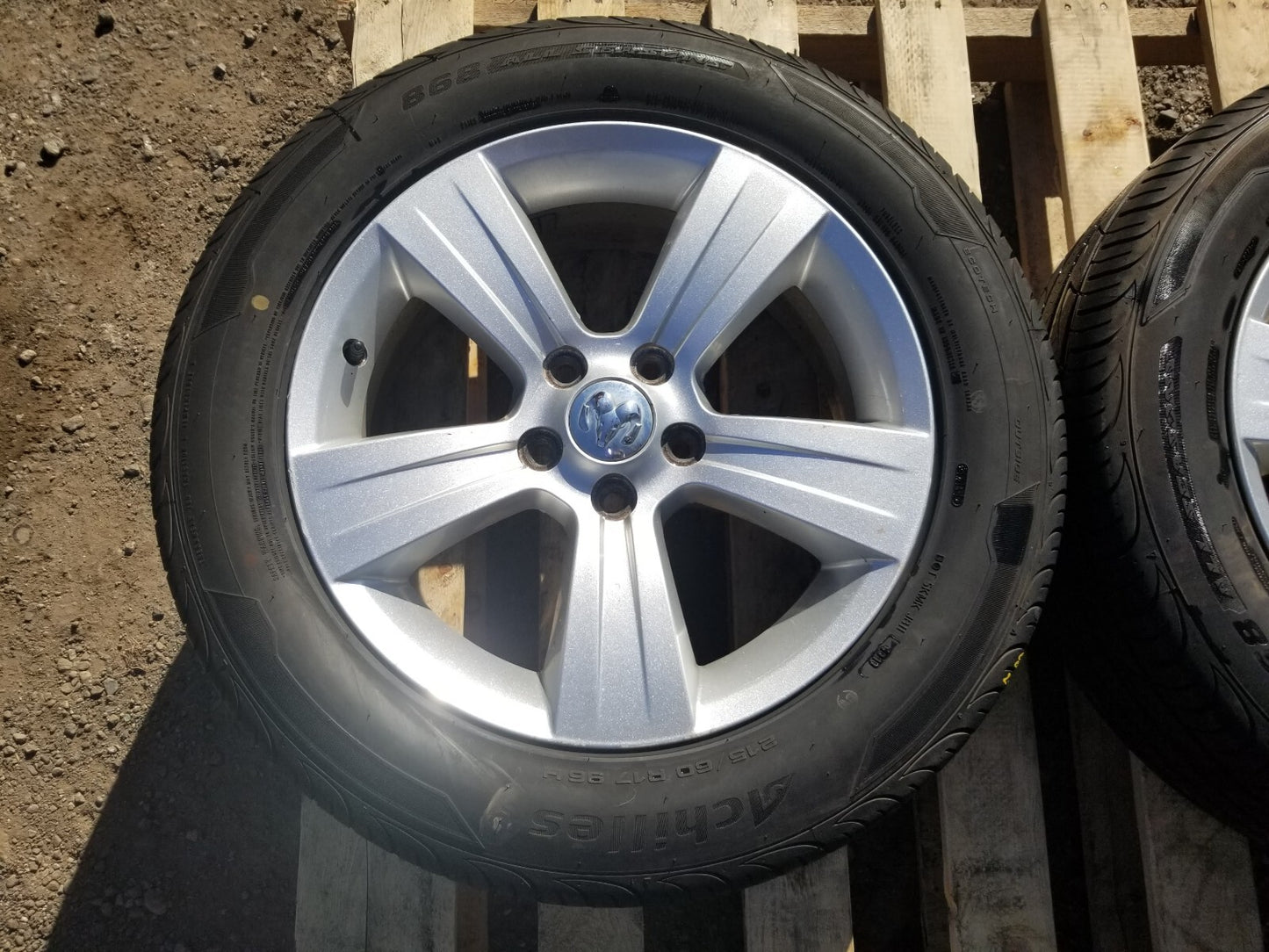 2010 Dodge Caliber Wheel Rim W/ Tire 215/60r17 9.5/32 Pair OEM