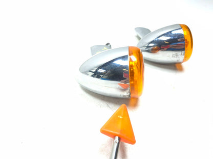 2000-2022 Harley Sportster Softail Dyna Rear Chrome Bullet Turn Signal 2pcs