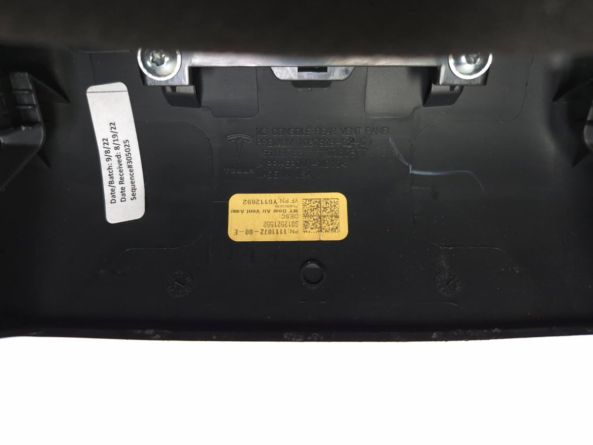 2022 Tesla Model 3 Y Center Console Rear Air Vent Trim Panel OEM