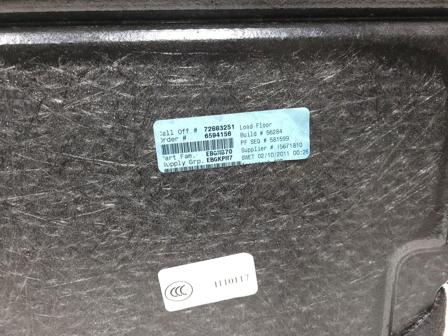 2007 - 2013 BMW X5 E70 Rear Trunk Cargo Floor Carpet Mat Cover Panel  OEM