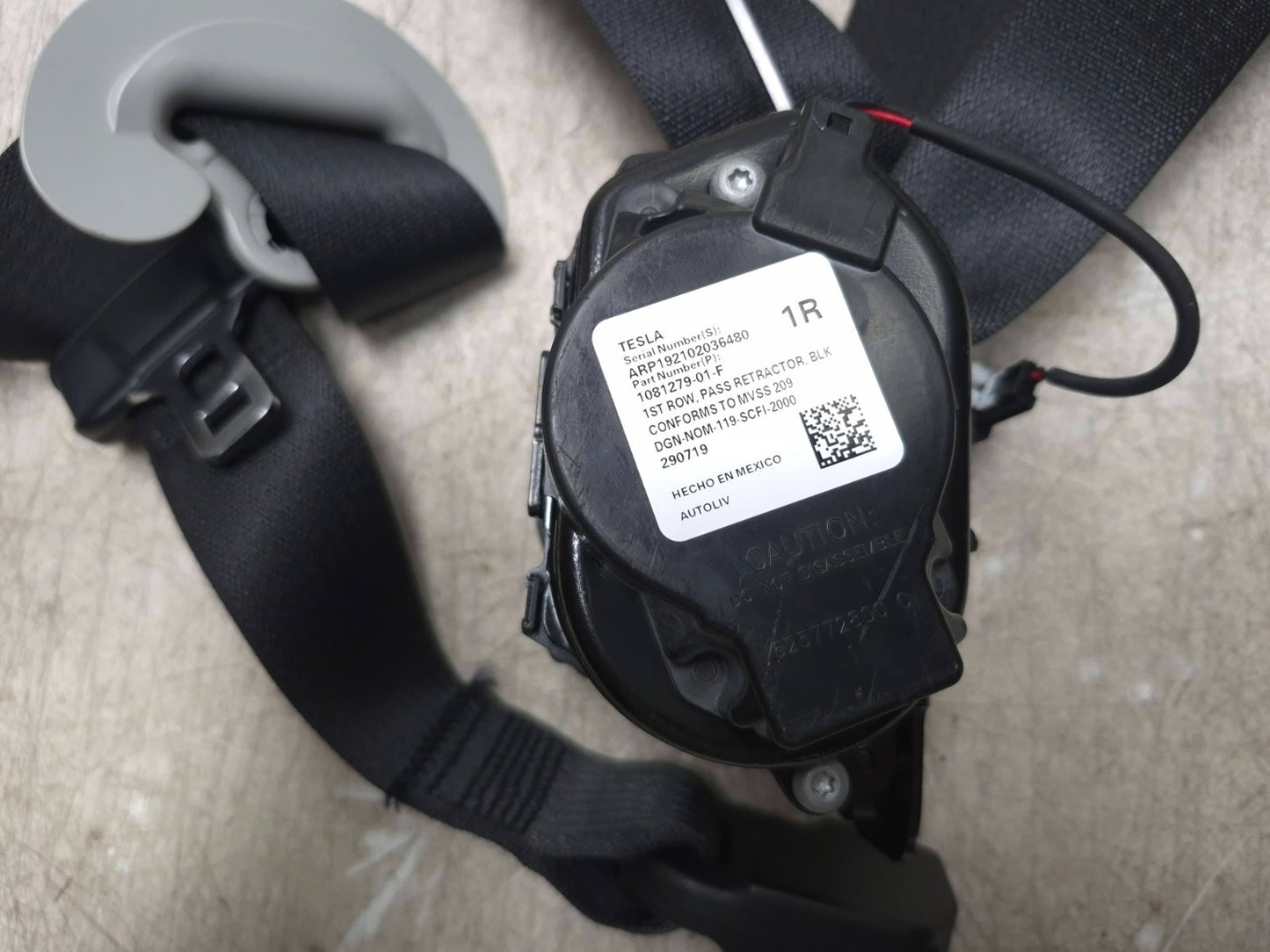 2019 Tesla Model 3 Front Seat Belt Retractor Passenger Side Right OEM