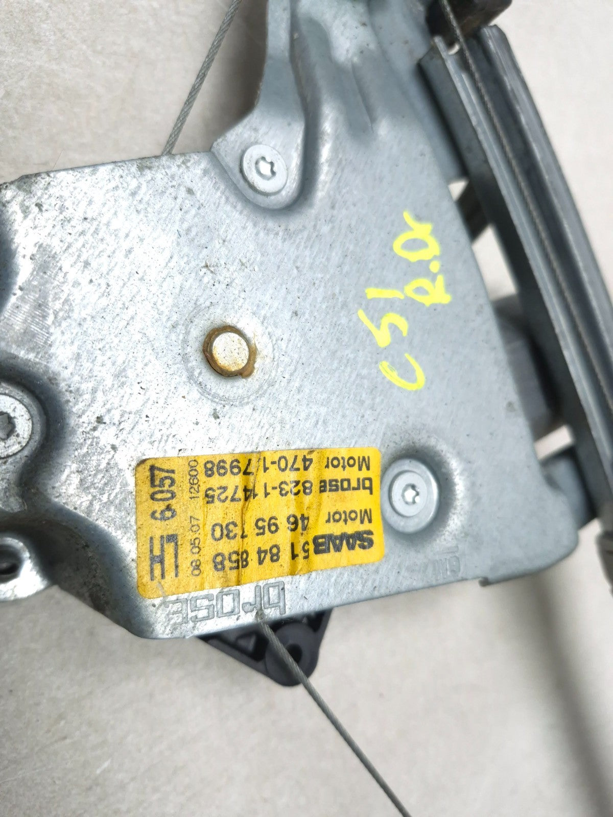 2007 Saab Rear Driver Door Power Window Regulator W/ Motor OEM