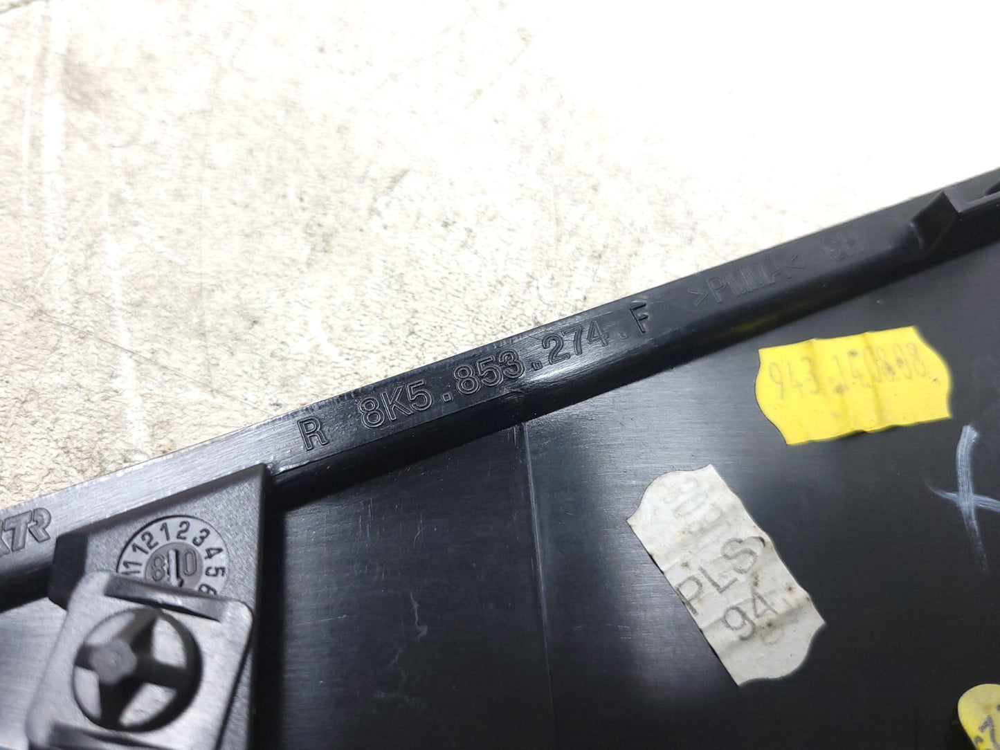 09 - 16 Audi A4 S4 Sedan Door Window Frame Trim Rear Passenger Side Right OEM